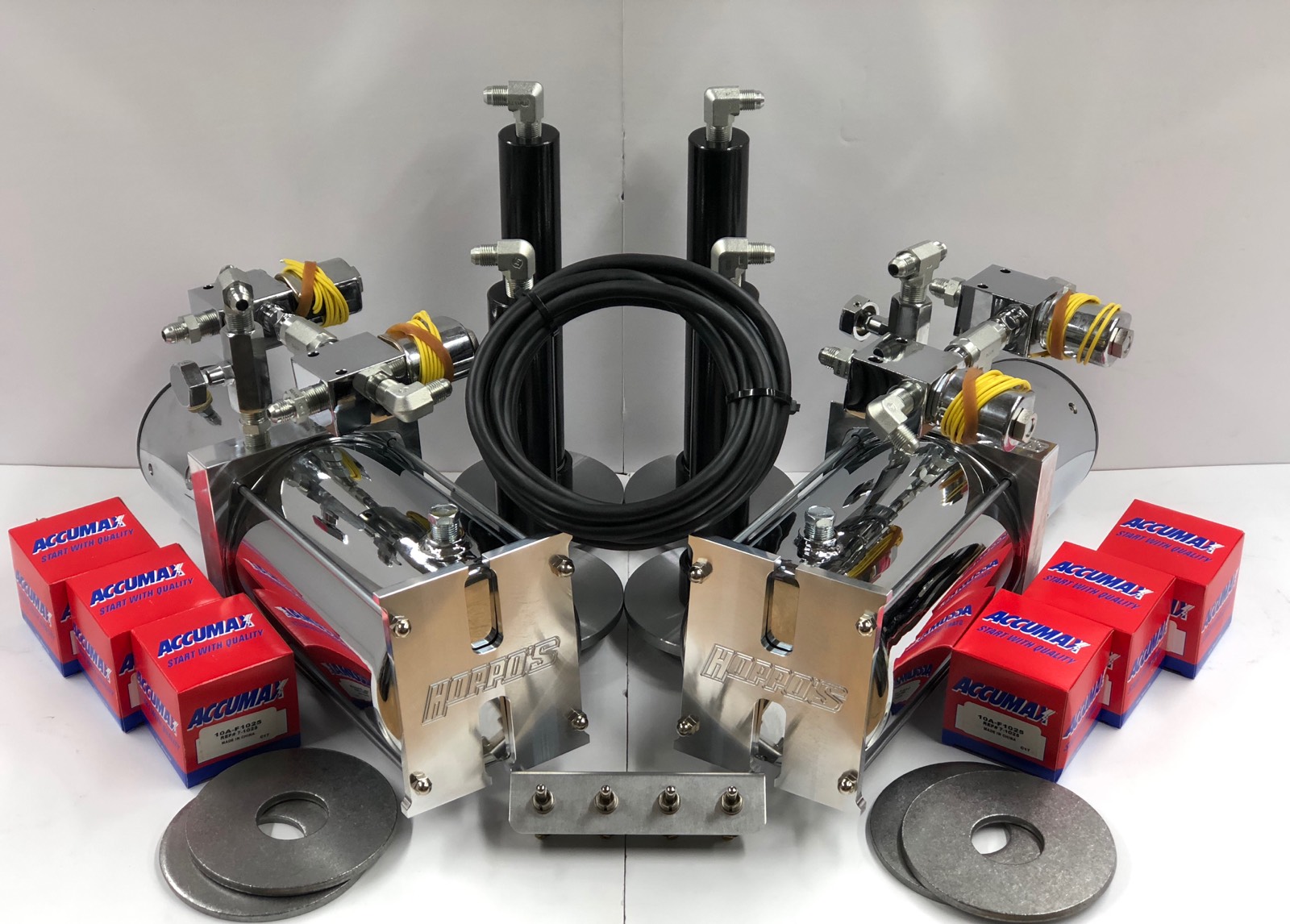 Front/Back/Side/Side Kit (Black Cylinders, Shallow Cups) Hoppos